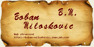 Boban Milošković vizit kartica